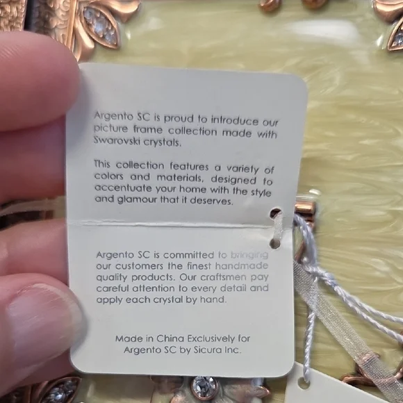 Argento SC Cream Mother Of Pearl and Crystal Photo Frame - Picture 7 of 13